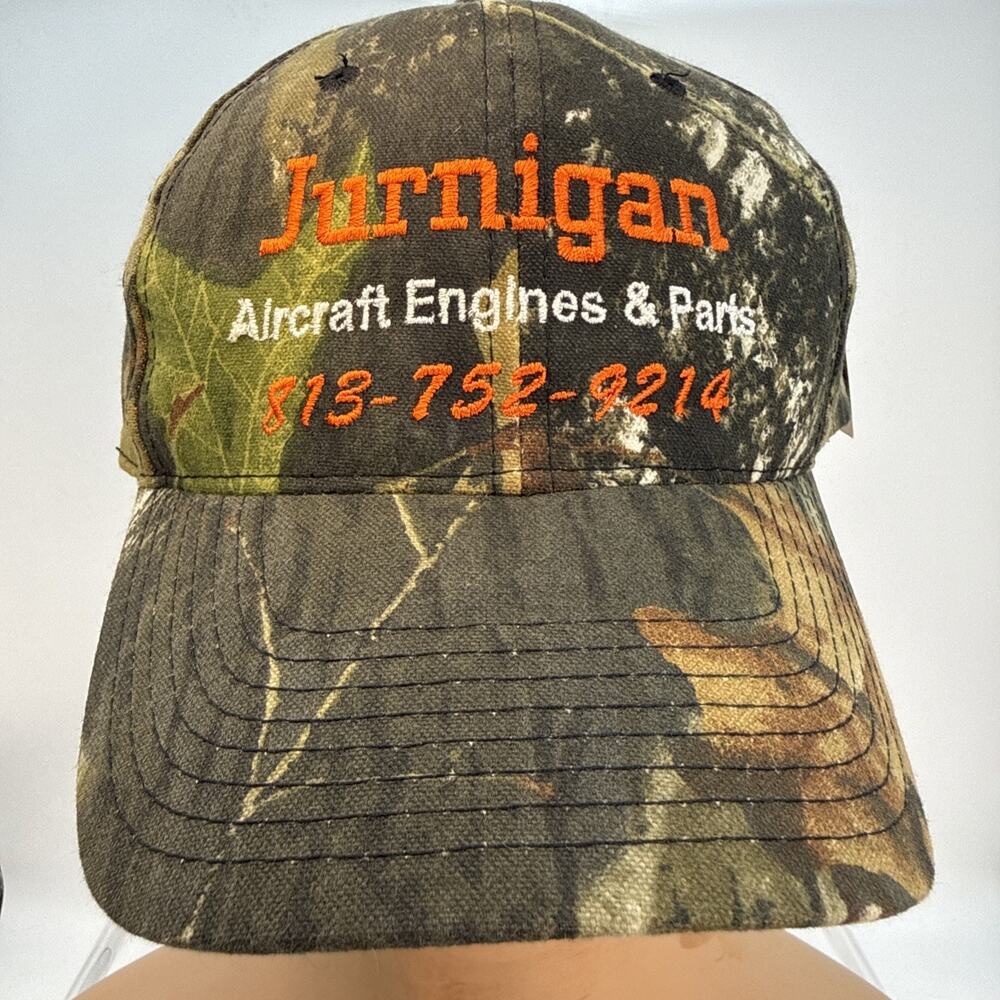 Port Authority Mossy Oak Print Jurnigan Aircraft Engines &Parts Baseball Cap NWT